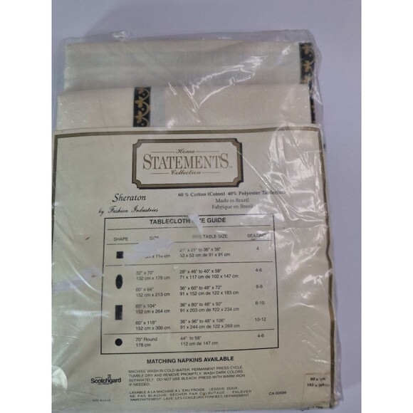 Vtg HOME STATEMENTS COLLECTION Sheraton Tablecloth Floral Trim 60"x104" Holiday - Picture 4 of 6